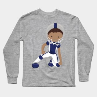 African American Boy, Rugby, American Football Long Sleeve T-Shirt